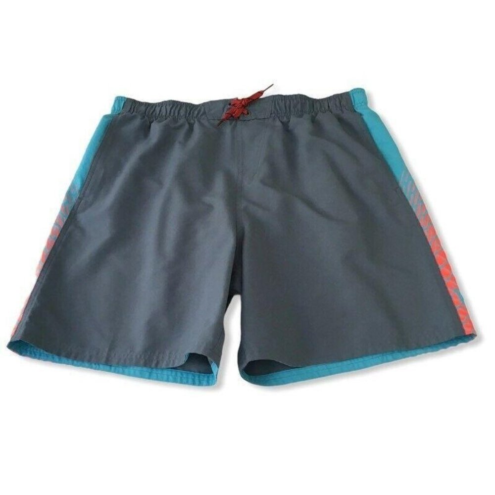 Nike Mens Trunks Swim Shorts Gray Red Gray Large